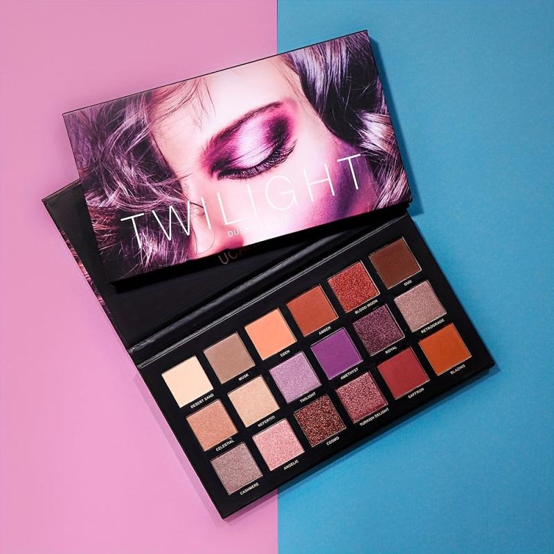 18-Color Eyeshadow Palette Matte Shimmer Metallic Glitter Blendable Long Lasting