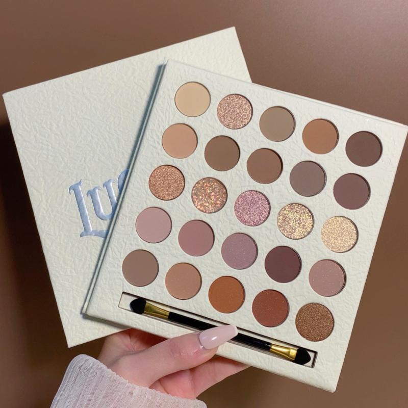 All-in-One 25-Color Highlight Blush Pearl Matte & Glitter Eyeshadow Palette