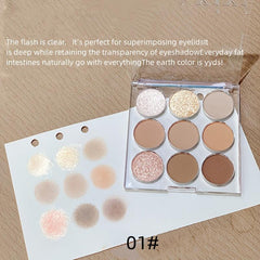 Milk Tea Brown Coral Eyeshadow Palette - 9 Colors