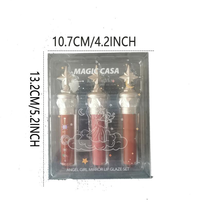 3 Pack Star Fairy Wand Lip Gloss Hydrating Waterproof Stain