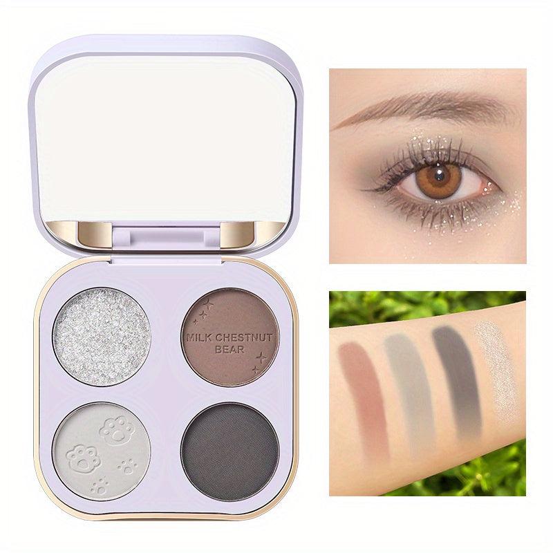 Bear 4 Colors Eyeshadow Palette Matte Shimmer Finsh