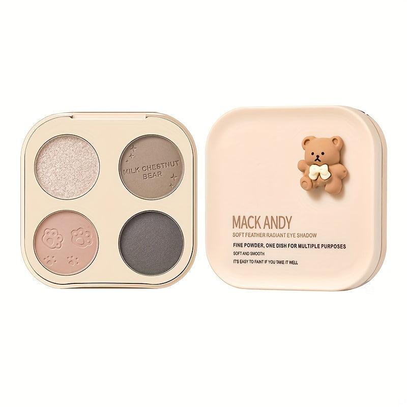 Bear 4 Colors Eyeshadow Palette Matte Shimmer Finsh