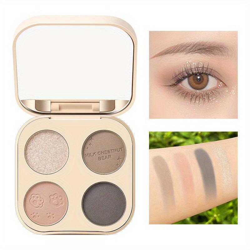 Bear 4 Colors Eyeshadow Palette Matte Shimmer Finsh