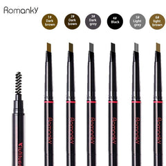 ROMANKY Eyebrow Pencils Double Headed, No Smudge, Beginner Makeup Pencils