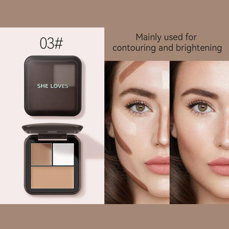 Long Lasting Concealer and Highlight Palette Waterproof Blusher Eyeshadow Kit