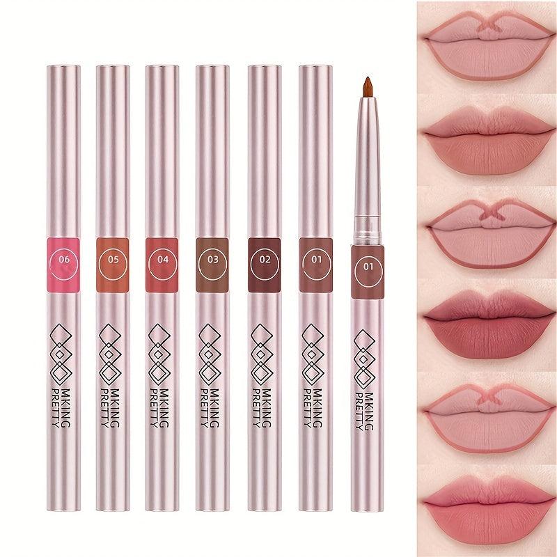 6 Colors Waterproof Lip Liner Pen Long Lasting