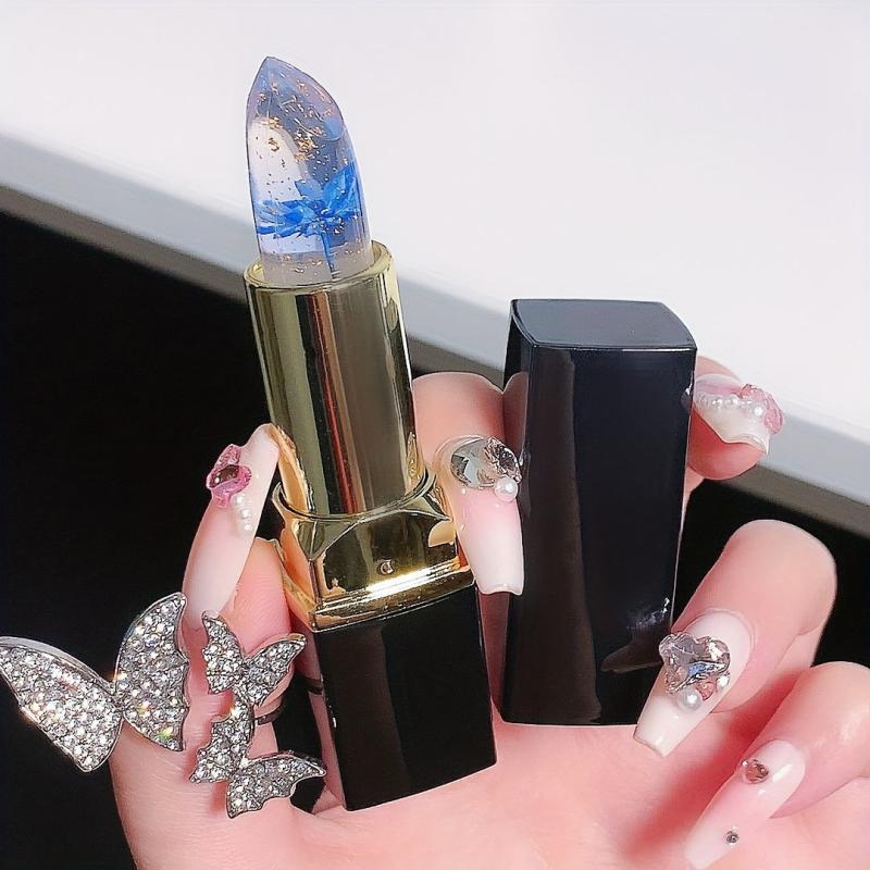 Jewel Jelly Lipstick Lip Balm Color Changing Flower Long Lasting Moisturizing