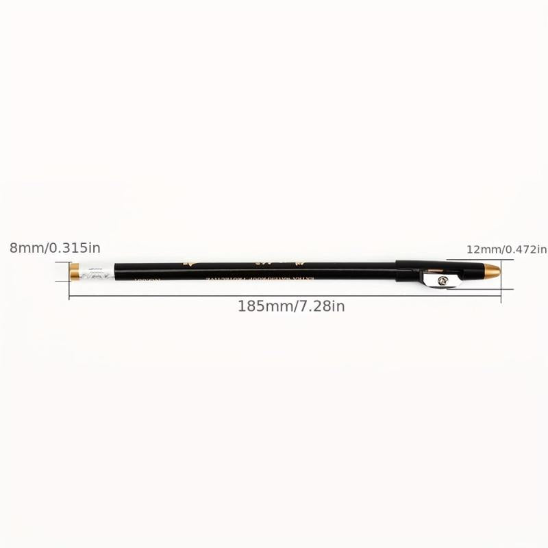 Wooden Makeup Pen With Pencil Sharpener Pearlescent Lip Liner Eyeliner