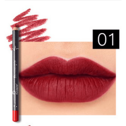 Pudaier Lip Liner Waterproof Long Lasting Crayon 12 Colors