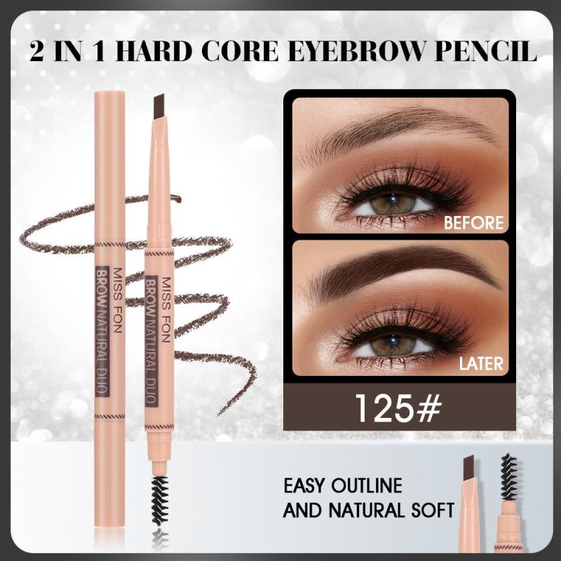 2 In 1 Double Headed Brow Pencil Dark Brown Gray Waterproof Smudgeproof