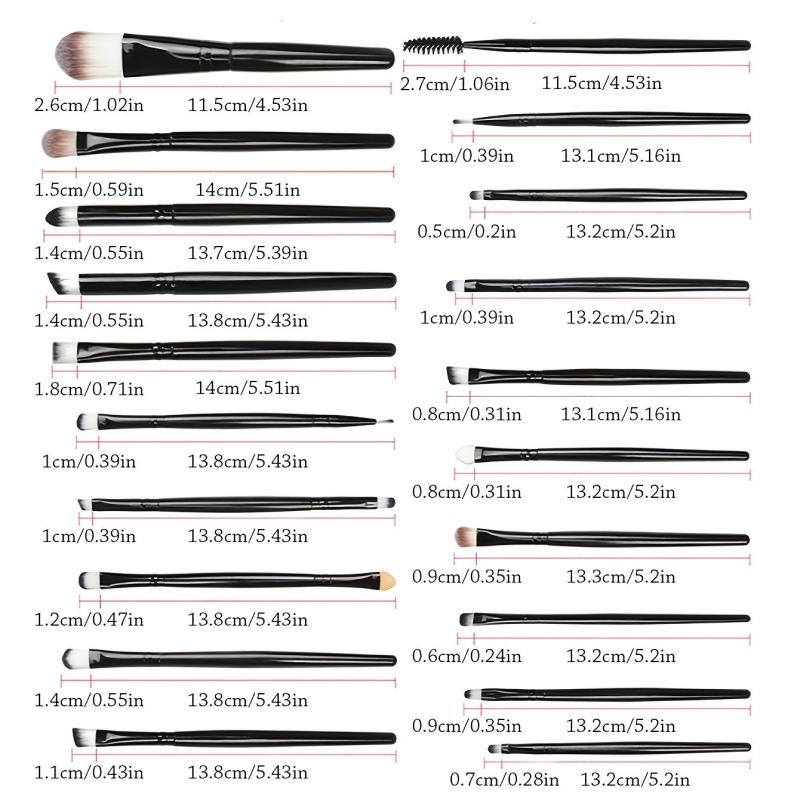 20 Pcs Colorful Makeup Brushes Soft Brush Set Eyeshadow Blush Tool Kit