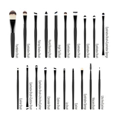 20 Pcs Colorful Makeup Brushes Soft Brush Set Eyeshadow Blush Tool Kit