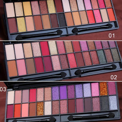 28-Color Matte & Pearly Eyeshadow Palette with Brushes