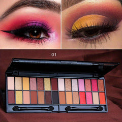 28-Color Matte & Pearly Eyeshadow Palette with Brushes