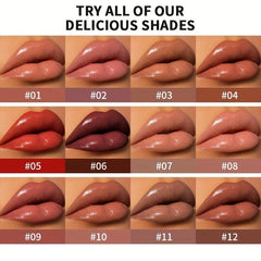 12 Colors Pearlescent Liquid Lipstick, Non Stick Cup, Waterproof Formula
