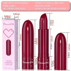 6-Color Long-Lasting Fruit-Flavored Lipstick with Moisturizing Benefits