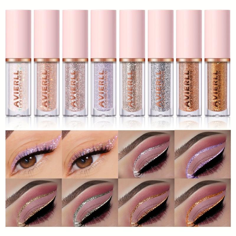 8 Colors Glitter Eyeliner Set Waterproof Easy to Apply