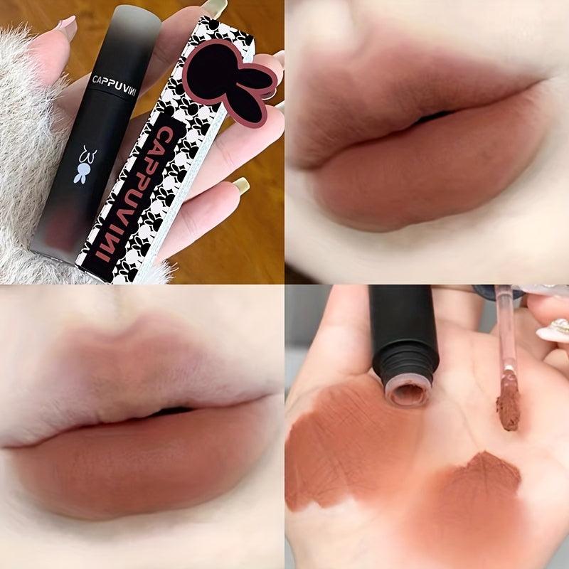 6-Color Long Lasting Waterproof Lip Gloss with Velvet & Matte Finish