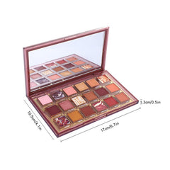 18-Color Long-Lasting Eyeshadow Palette with Various Finishes