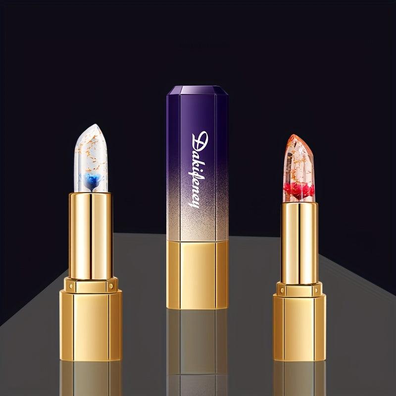 Color Changing Flower Lipstick with Temperature Sensing Golden Foil