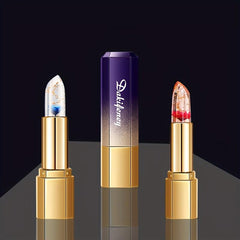 Color Changing Flower Lipstick with Temperature Sensing Golden Foil
