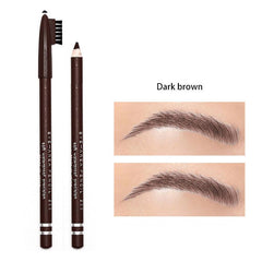 Short Wooden Rod Eyebrow Pencil With Eyebrow Comb Eyeliner Pen