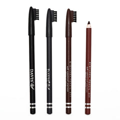 Short Wooden Rod Eyebrow Pencil With Eyebrow Comb Eyeliner Pen