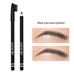 Short Wooden Rod Eyebrow Pencil With Eyebrow Comb Eyeliner Pen