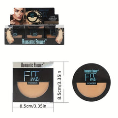 Double Layer Face Powder with Mirror, Concealer Set, Long Lasting Pressed Powder
