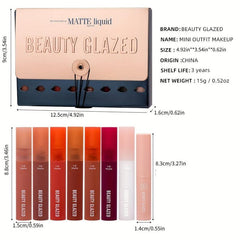 8 Colors Matte & Metallic Lipstick Glaze Set