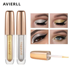 Waterproof Liquid Eyeliner Silver + Pencil, Long Lasting Non Smudge Makeup