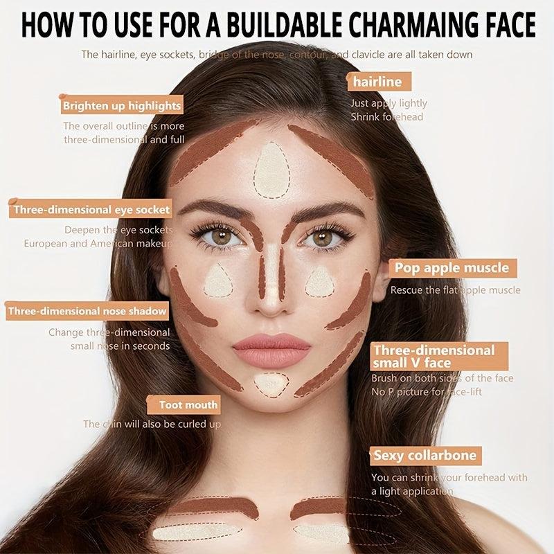 LEMOOC Dual Head Highlight Nose Shadow Trimming Highlight Concealer