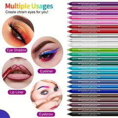 27 Pcs Rainbow Glitter Eyeliner Set with Sharpener