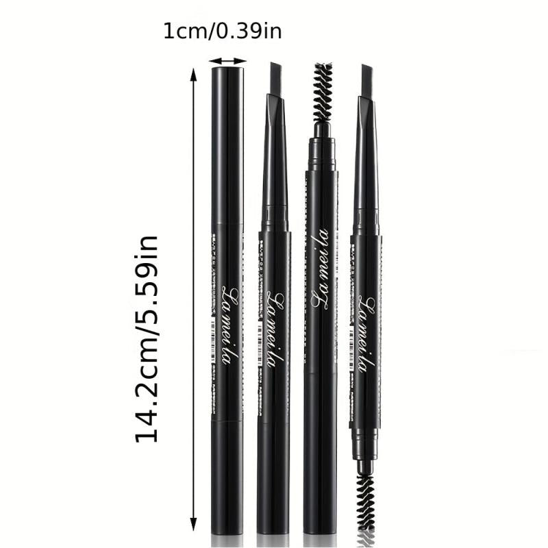 4 Colors Eyebrow Pencil Ultra Fine Mechanical Double Ended Angled Tip & Spoolie