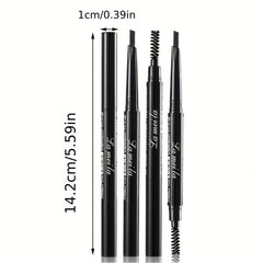4 Colors Eyebrow Pencil Ultra Fine Mechanical Double Ended Angled Tip & Spoolie