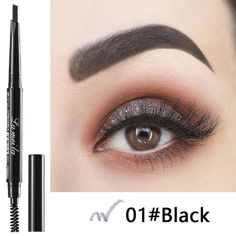 4 Colors Eyebrow Pencil Ultra Fine Mechanical Double Ended Angled Tip & Spoolie