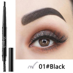 4 Colors Eyebrow Pencil Ultra Fine Mechanical Double Ended Angled Tip & Spoolie