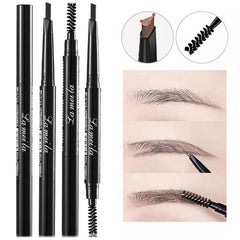 4 Colors Eyebrow Pencil Ultra Fine Mechanical Double Ended Angled Tip & Spoolie