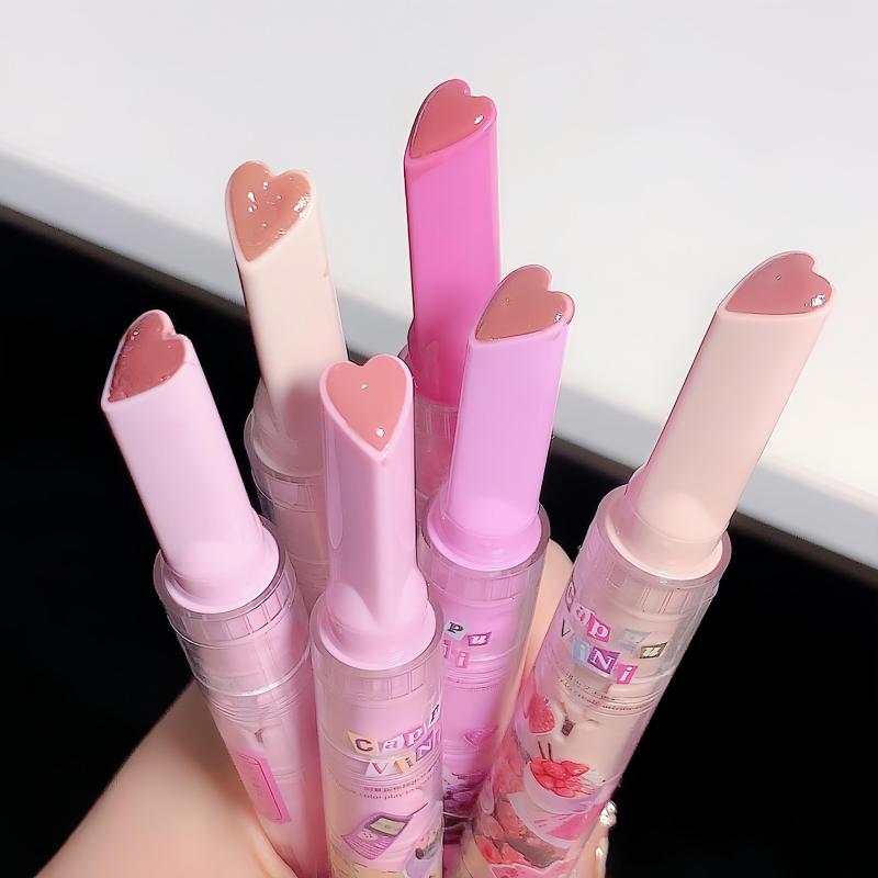 Solid Shimmer Lipstick Gloss 6 Colors Long Lasting Cosmetics
