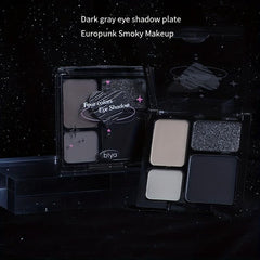 Punk Smokey Eyeshadow Palette Grey Silvery for Halloween Party Makeup