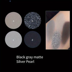 Punk Smokey Eyeshadow Palette Grey Silvery for Halloween Party Makeup