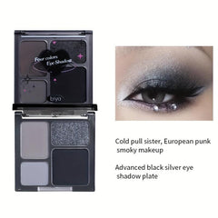 Punk Smokey Eyeshadow Palette Grey Silvery for Halloween Party Makeup