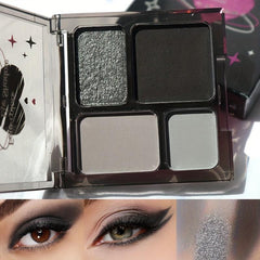 Punk Smokey Eyeshadow Palette Grey Silvery for Halloween Party Makeup