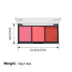 Blush Powder Palette 3 Shades Long Lasting Pigment