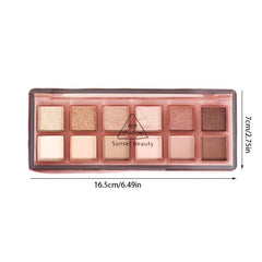 12 Colors Matte Pearl Earth Tone Eyeshadow Palette Daily Makeup Cosmetics