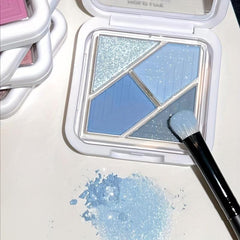 Portable 4 Eyeshadow Palette Pink Summer Green Contrast Mini Pocket