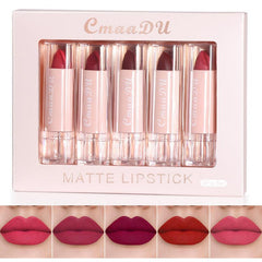 5-Piece Matte Velvet Lip Gloss Set, Long-Lasting Moisturizing Formula