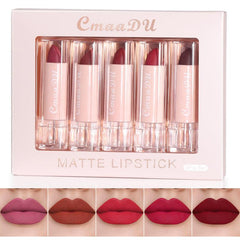 5-Piece Matte Velvet Lip Gloss Set, Long-Lasting Moisturizing Formula