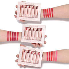 5-Piece Matte Velvet Lip Gloss Set, Long-Lasting Moisturizing Formula