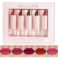 5-Piece Matte Velvet Lip Gloss Set, Long-Lasting Moisturizing Formula